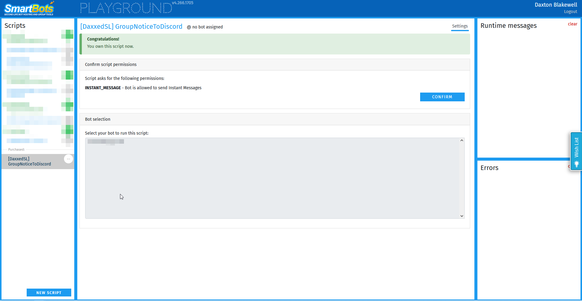 Group Notice To Discord Store SmartBots Second Life bot hosting