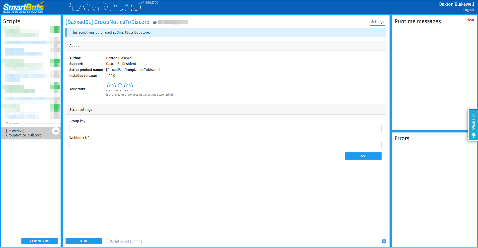 Group Notice To Discord Store SmartBots Second Life bot hosting